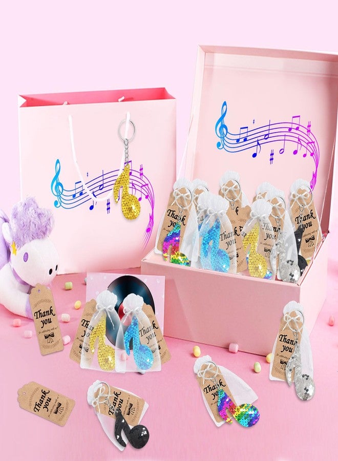 CiciBear 25 Pack Musical Note Sequin Keychains for Kids and Adults Birthday Gift, Baby Shower, Note Party Favor, 5 Colors - Image 4